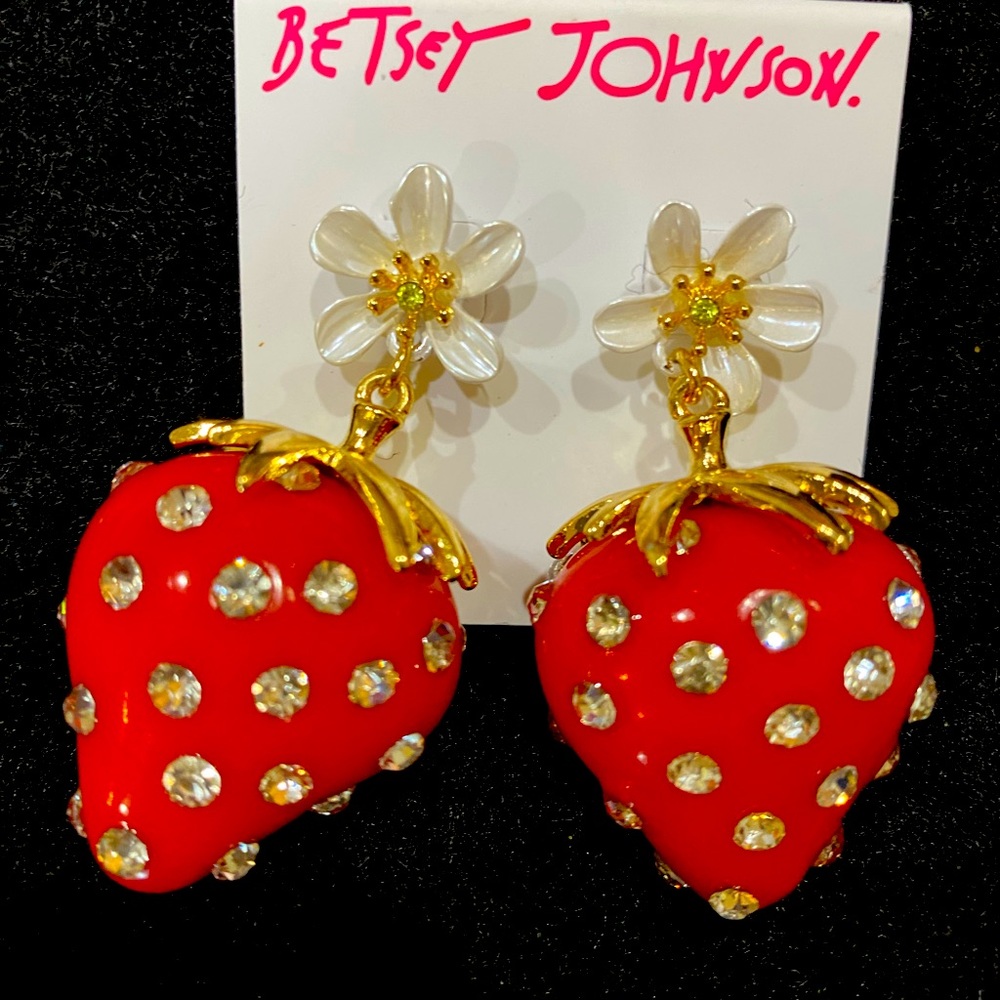Betsy Johnson pieced post STRAWBERRY EARRINGS